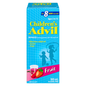 Children's Advil Ibuprofen Oral Suspension USP 100 mg/5 ml Ages 2 to 12 Fruit 100 ml