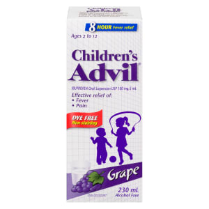 Children's Advil Ibuprofen Oral Suspension USP 100 mg/5 ml Grape 230 ml