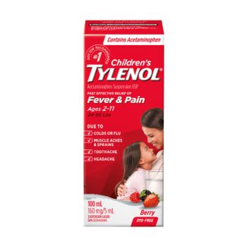 Children's TYLENOL Fever And Pain For Ages 2-11 (Berry Flavour, 100 mL)