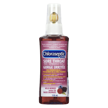 Chloraseptic Max Sore Throat Spray Maximum Strength Wild Berries 118 ml