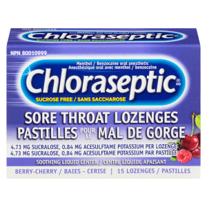 Chloraseptic Sore Throat Lozenges Sucrose Free Berry-Cherry 15 Lozenges