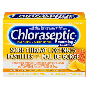 Chloraseptic Sore Throat Lozenges Warming Honey-Lemon 15 Lozenges