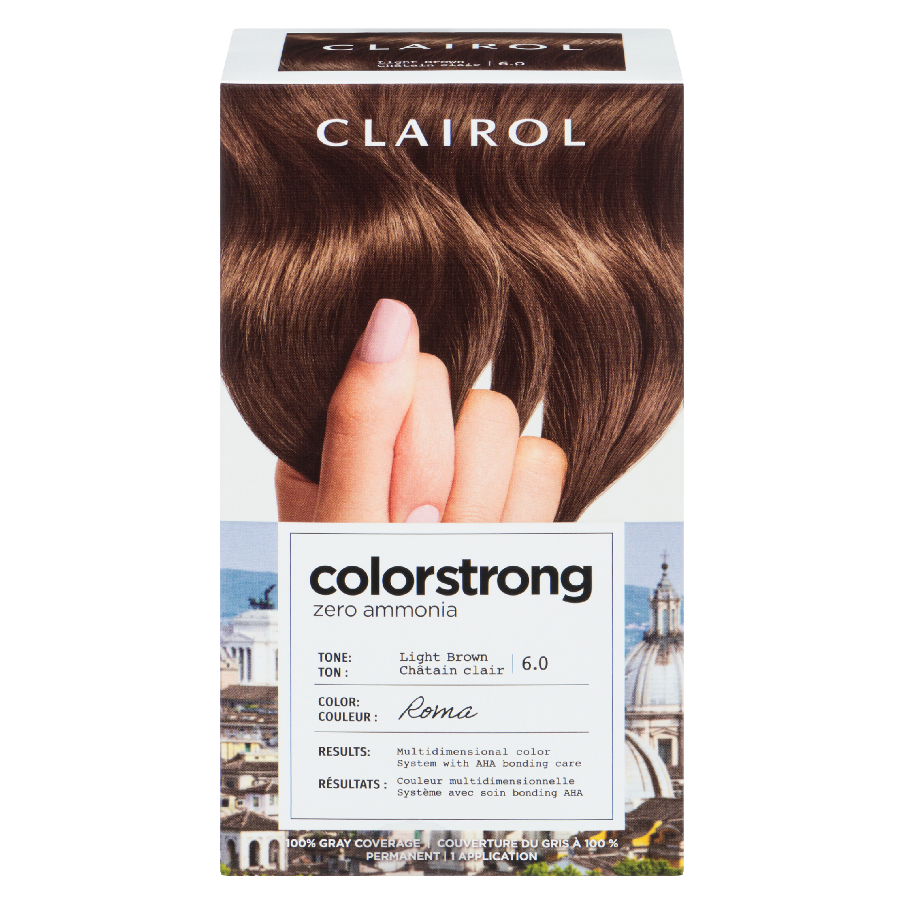 Clairol ColorStrong 100% Gray Coverage Light Brown 6.0 Roma