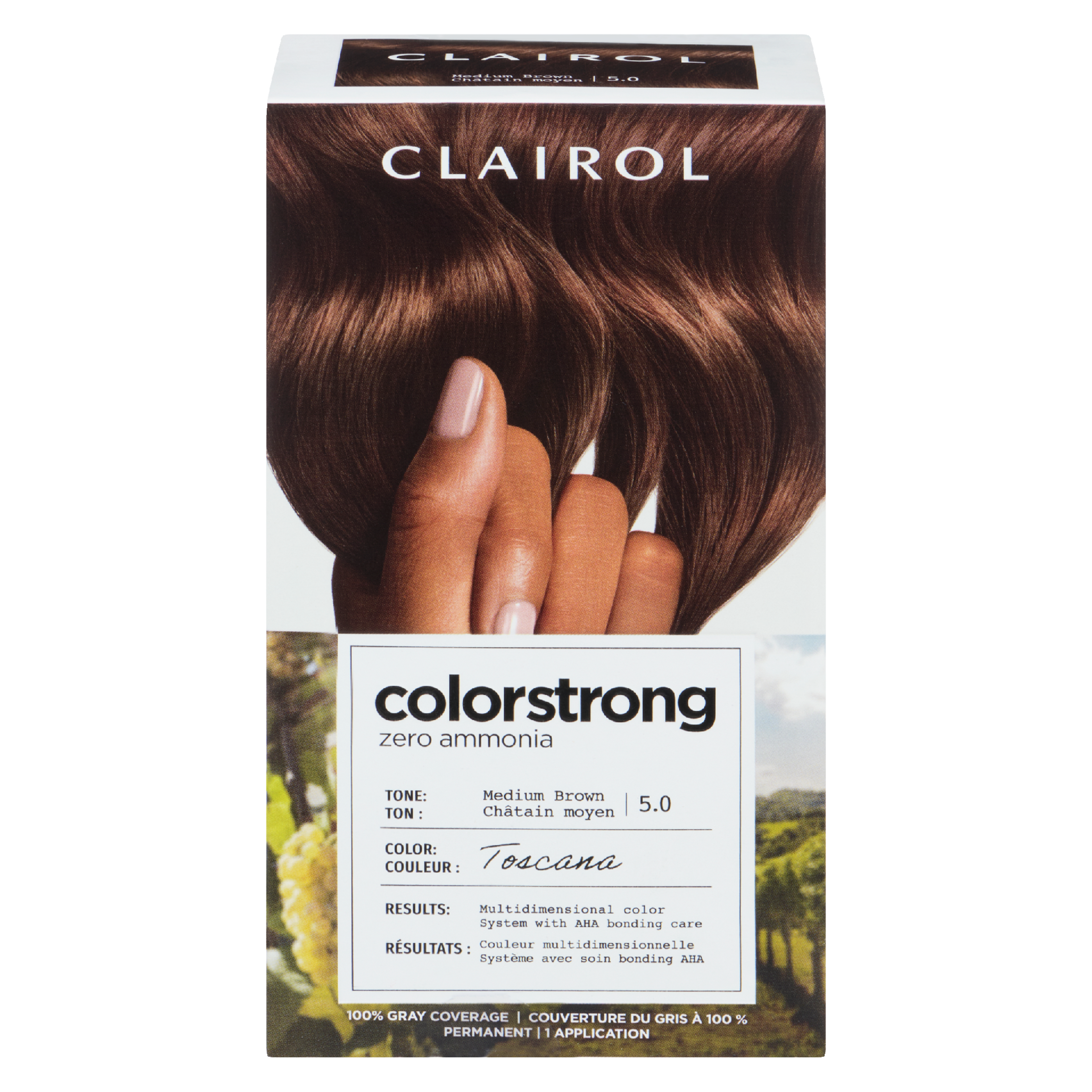 Clairol ColorStrong 100% Gray Coverage Medium Brown 5.0 Toscana