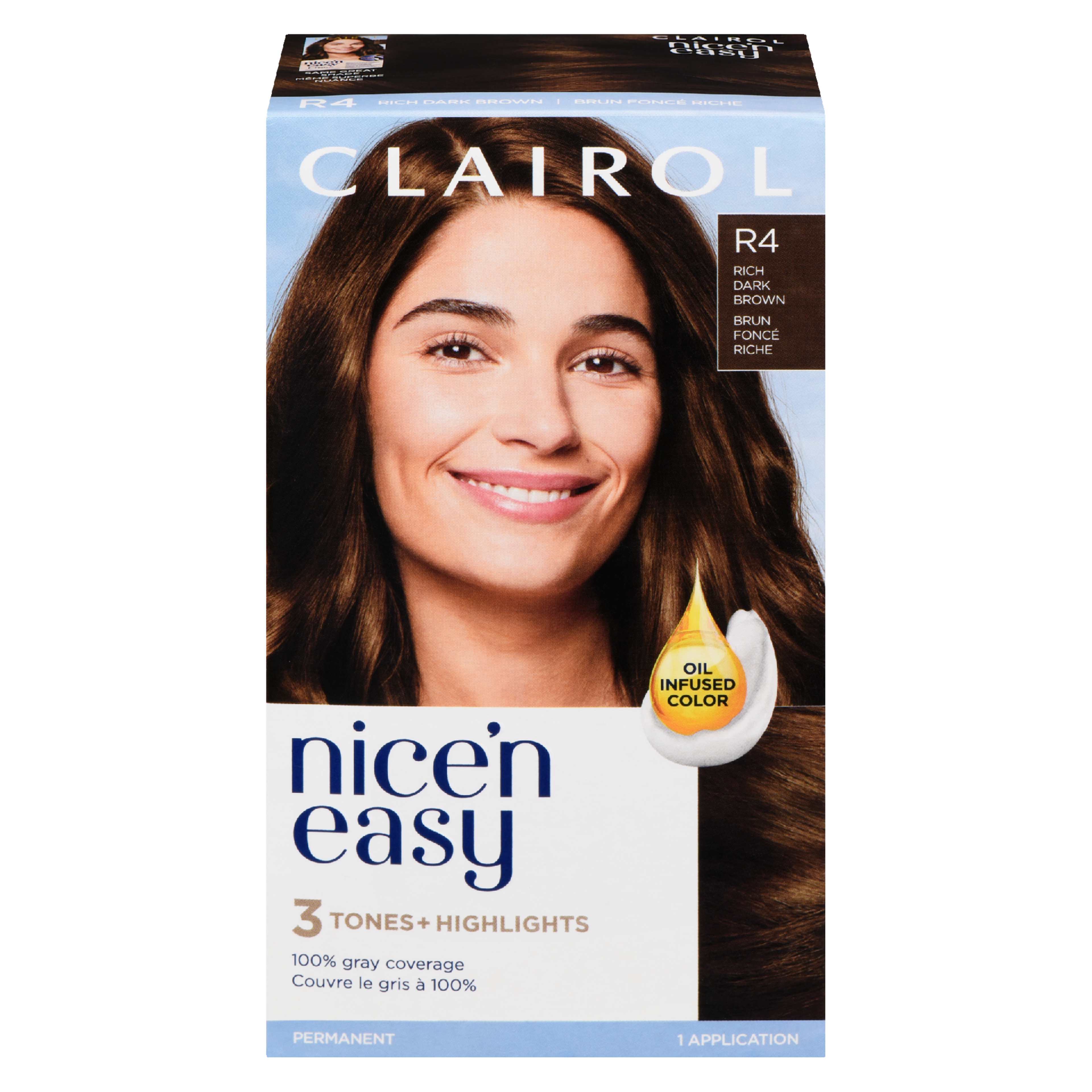 Clairol Nice'n Easy Oil Infused Color R4 Rich Dark Brown