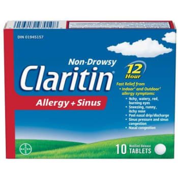 Claritin Allergy and Sinus Non Drowsy 10 Tablets