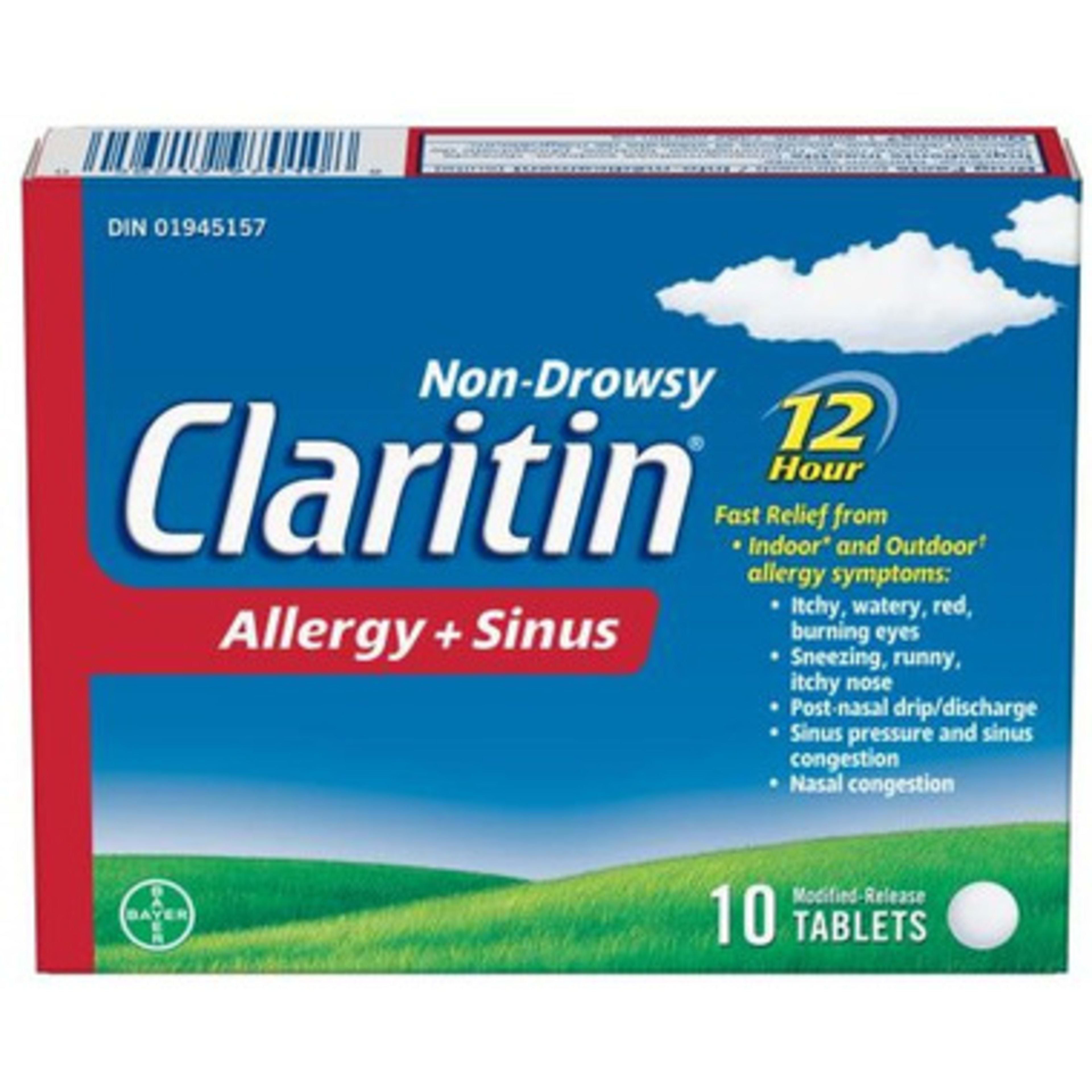 Claritin Allergy + Sinus 12 Hour 10 Modified-Release Tablets