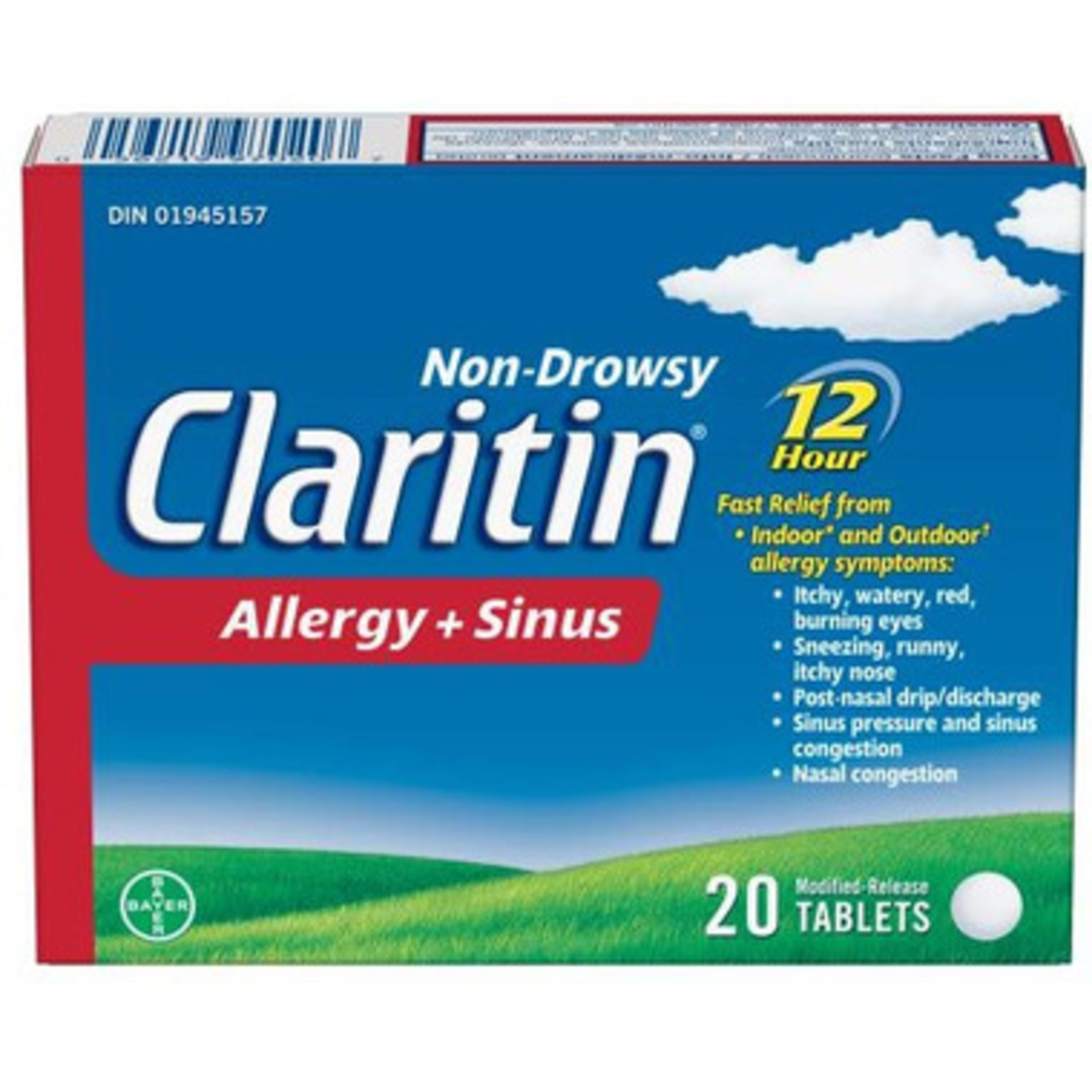 Claritin Allergy + Sinus 12 Hour 20 Modified-Release Tablets