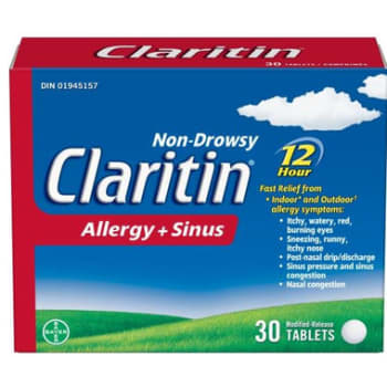 Claritin Allergy and Sinus Non Drowsy 30 Tablets