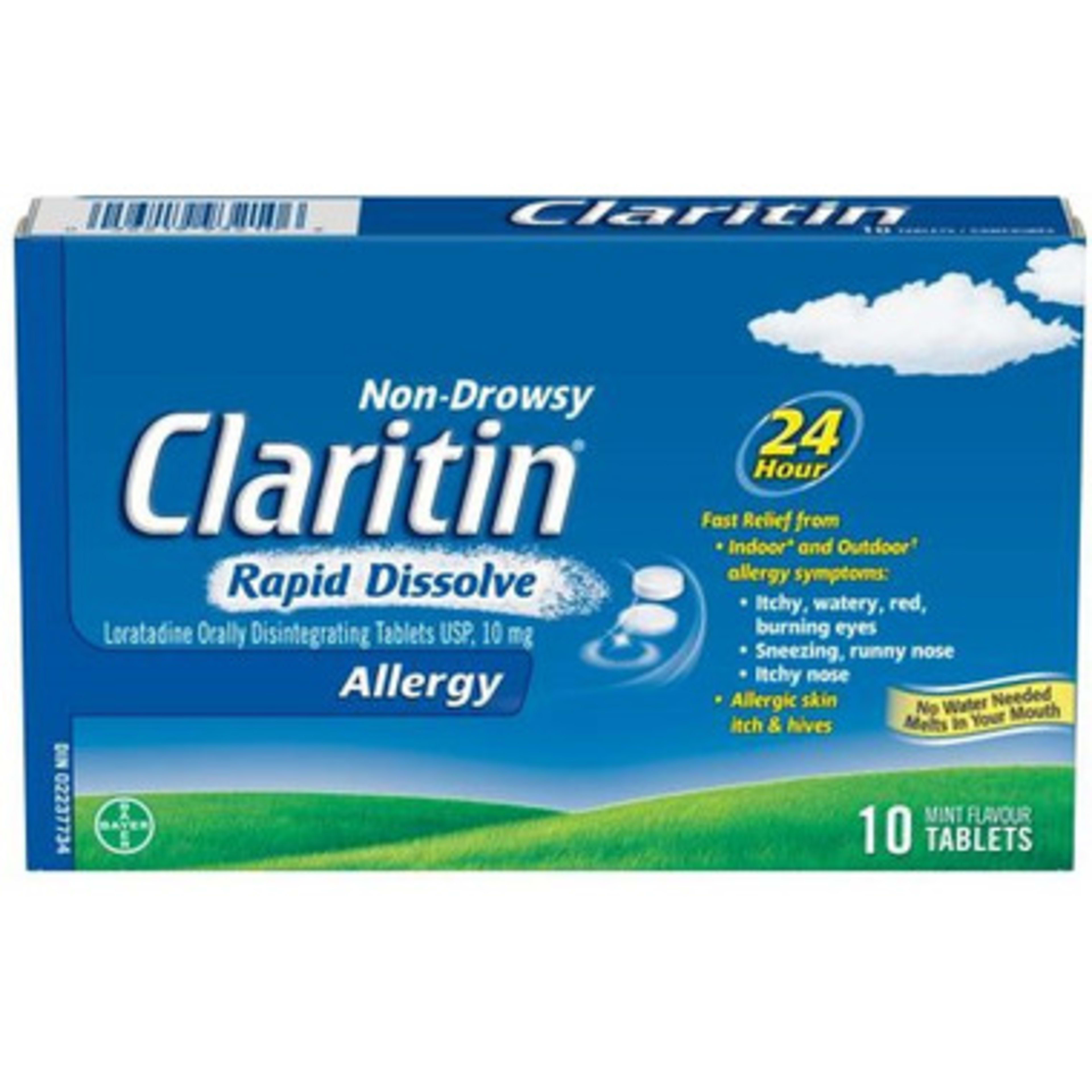 Claritin Allergy Rapid Dissolve Mint Flavour 24 Hour 10 Tablets