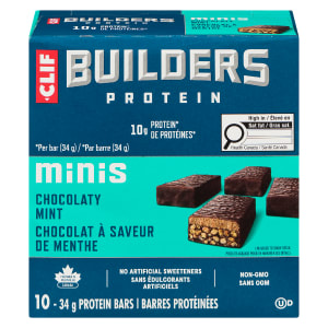 Clif Builders Minis Chocolaty Mint 10 Protein Bars x 34 g