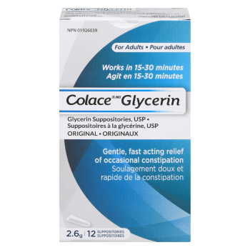 Colace Glycerin Suppositories, USP Original for Adults 12 Suppositories 2.6 g