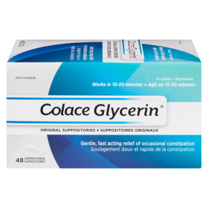 Colace Original Glycerin Suppositories for Adults 48 Suppositories