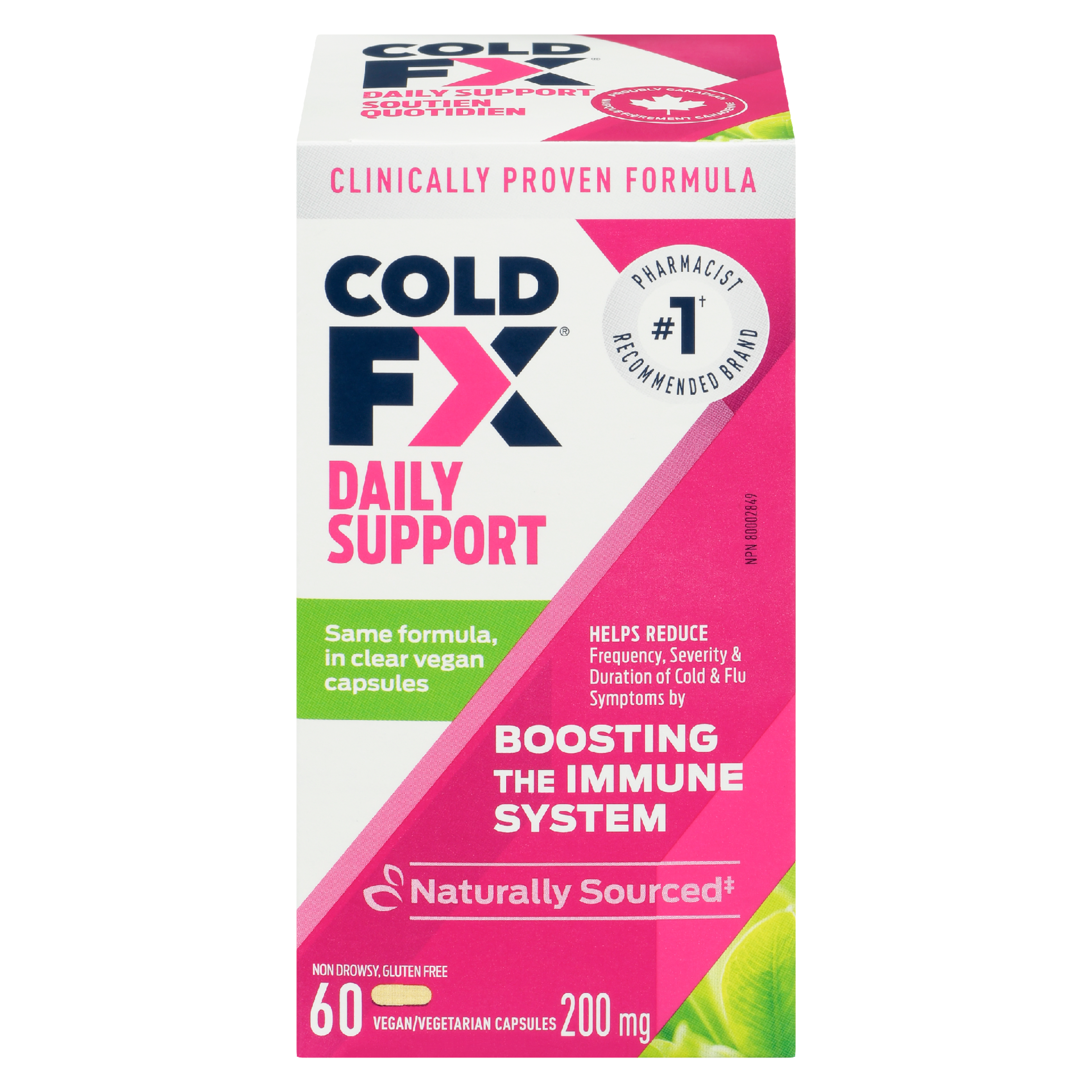 COLD-FX Daily Support 200 mg 60 Vegan/Vegetarian Capsules