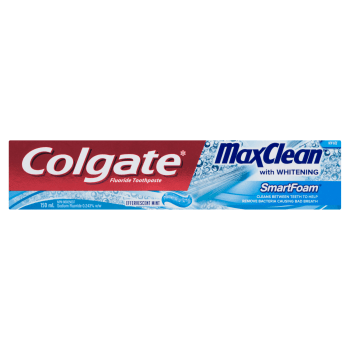 Colgate Max Clean Smart Foam Fluoride Toothpaste Effervescent Mint with Whitening 150 ml