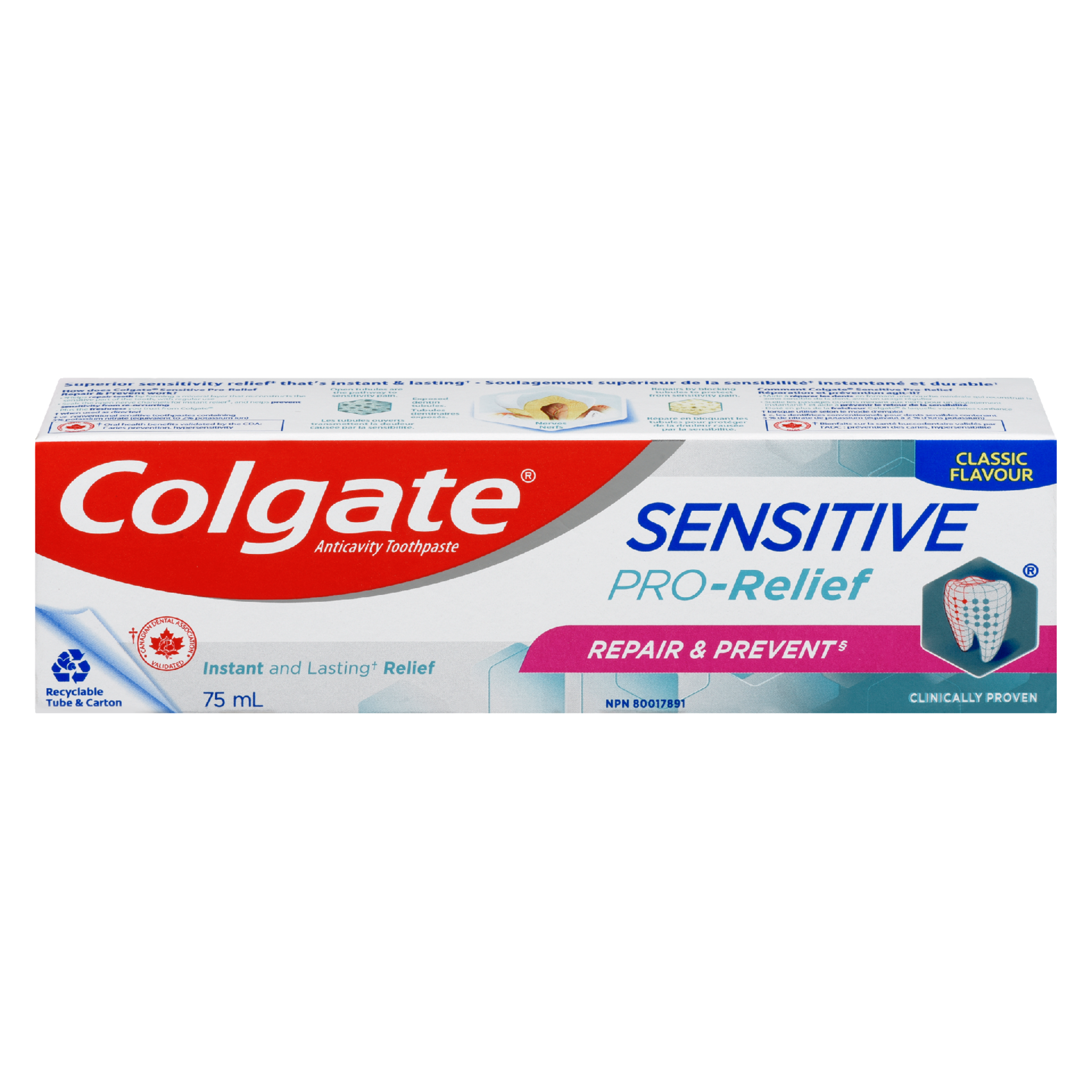 Colgate Sensitive Pro-Relief Anticavity Toothpaste Repair & Prevent Classic Flavour 75 ml