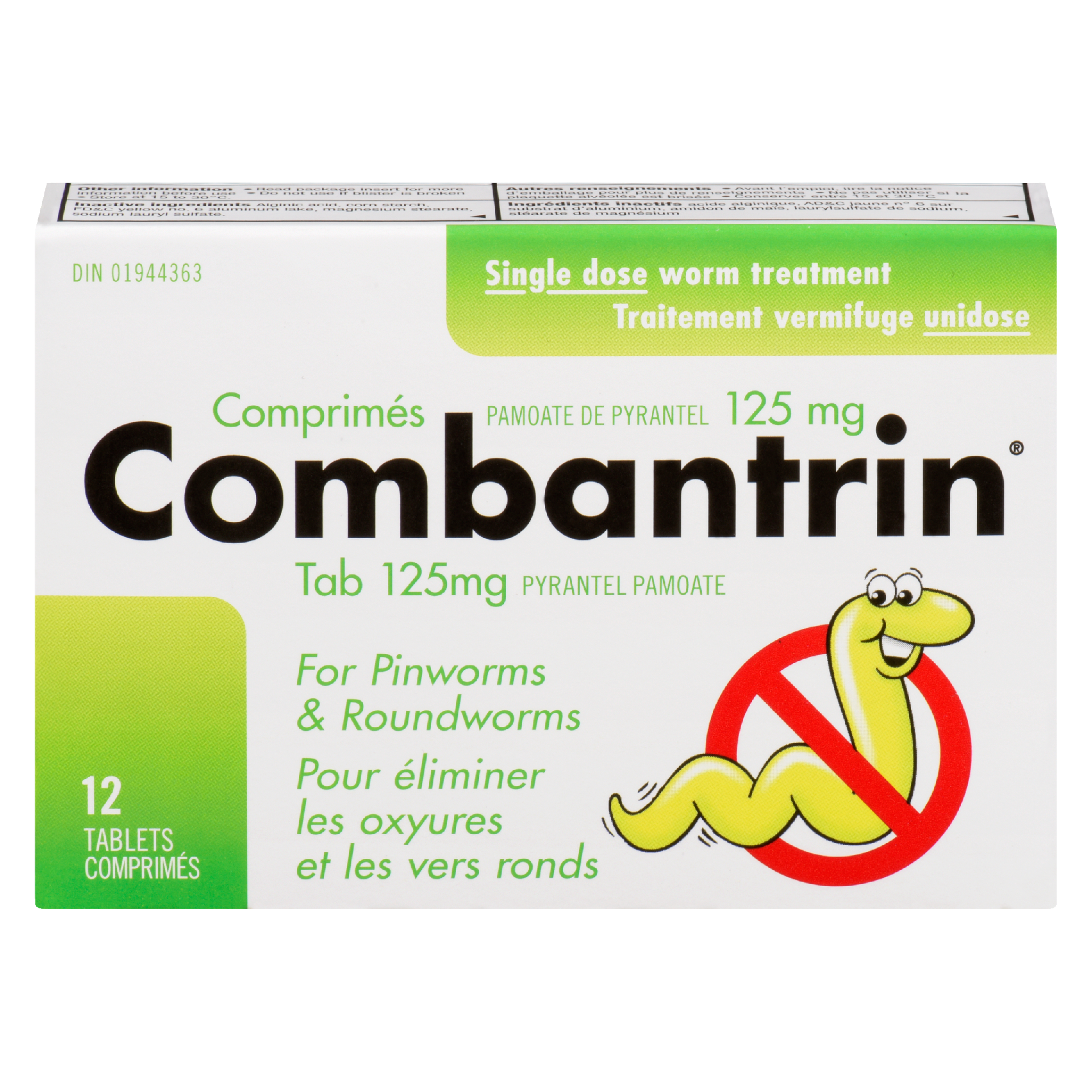 Combantrin Tab 125 mg Pyrantel Pamoate 12 Tablets