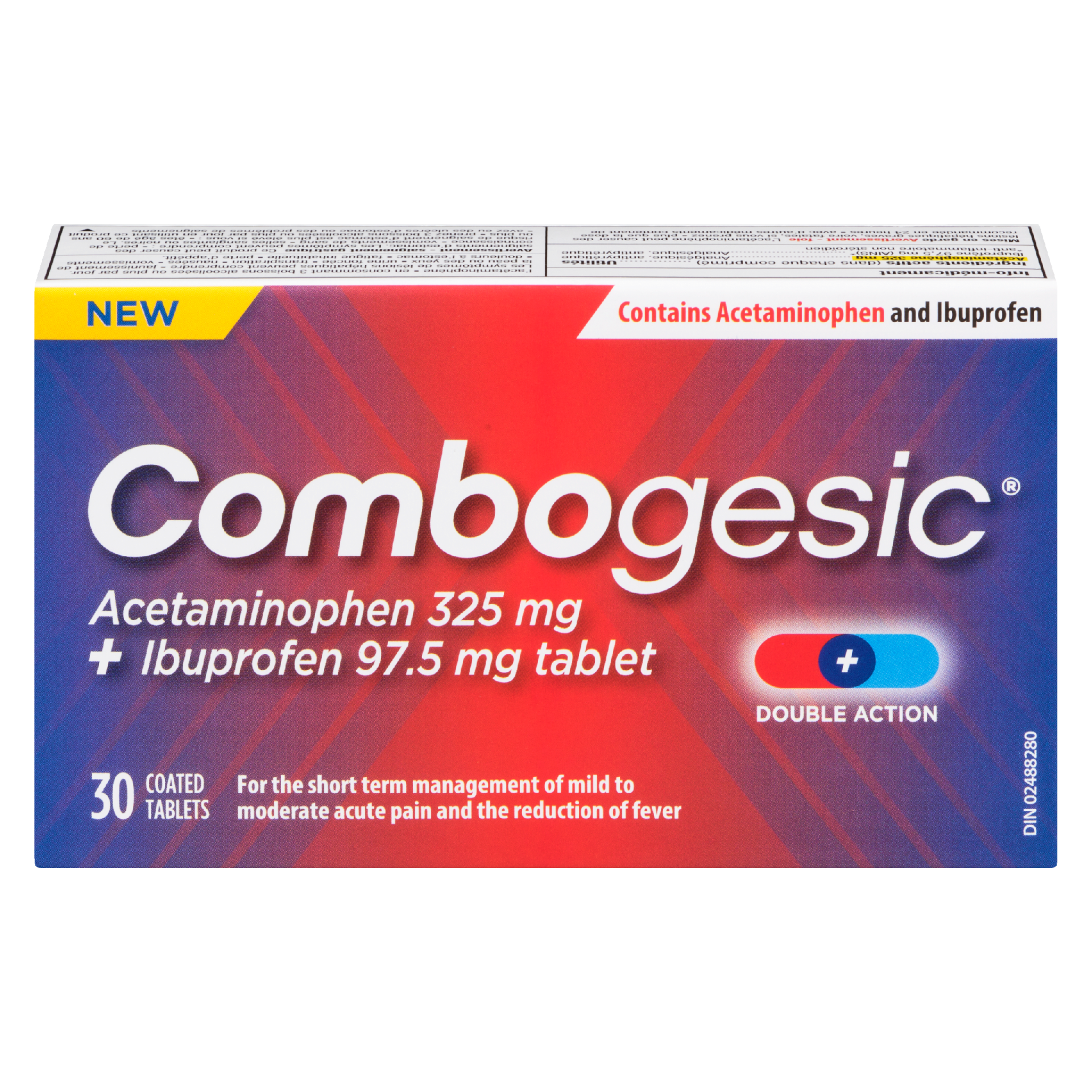 Combogesic Acetaminophen 325 mg + Ibuprofen 97.5 mg Tablet 30 Coated Tablets