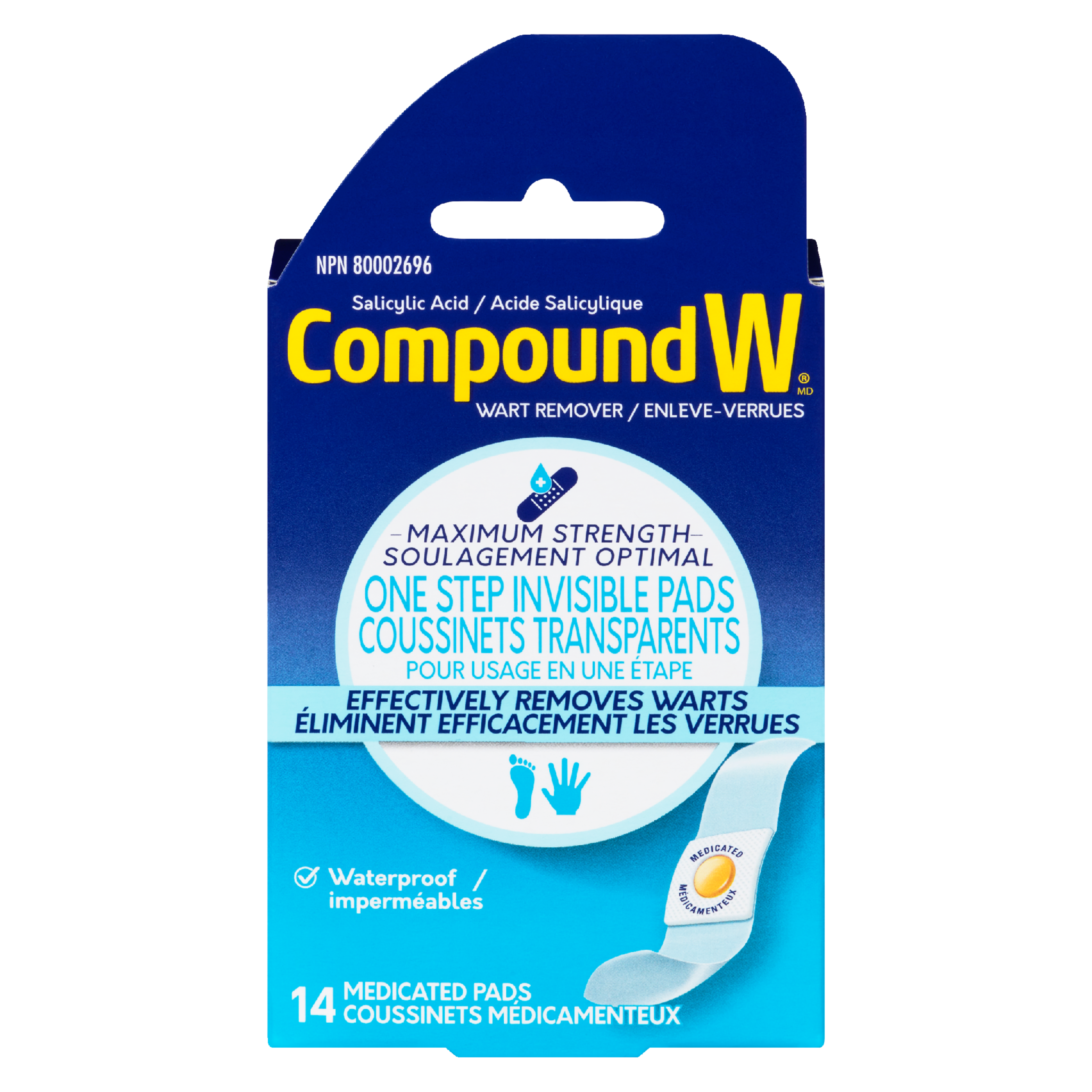 Compound W Maximum Strength One Step Invisible Pads 14 Medicated Pads