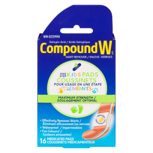Compound W Maximum Strength One Step Kids Pads 16 Medicated Pads