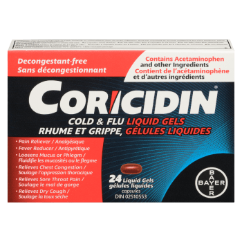 Coricidin Cold & Flu Liquid Gels 24 Liquid Gels Capsules