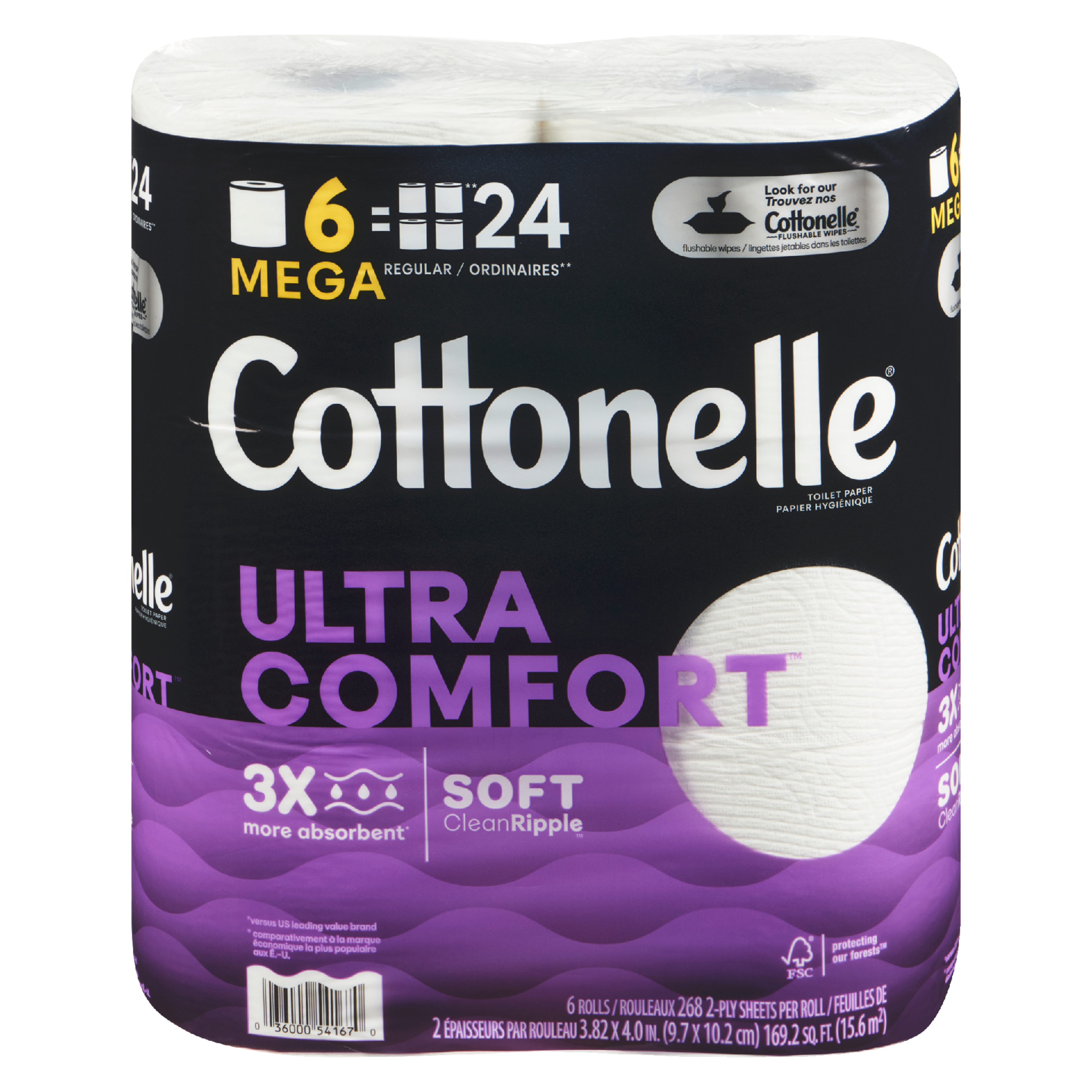Cottonelle Ultra Comfort Toilet Paper 6 Mega Rolls