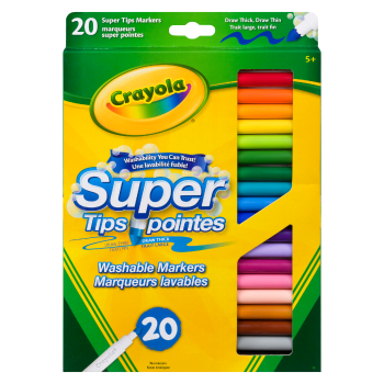 Crayola 20 Super Tips Washable Markers 5+