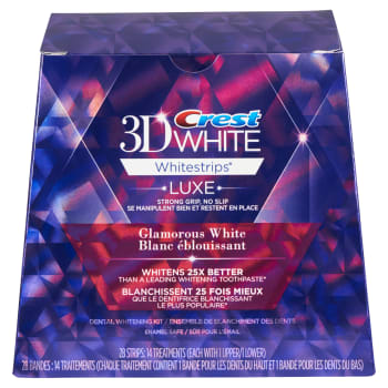 Crest 3D White Whitestrips Luxe Glamorous White Dental Whitening Kit 28 Strips