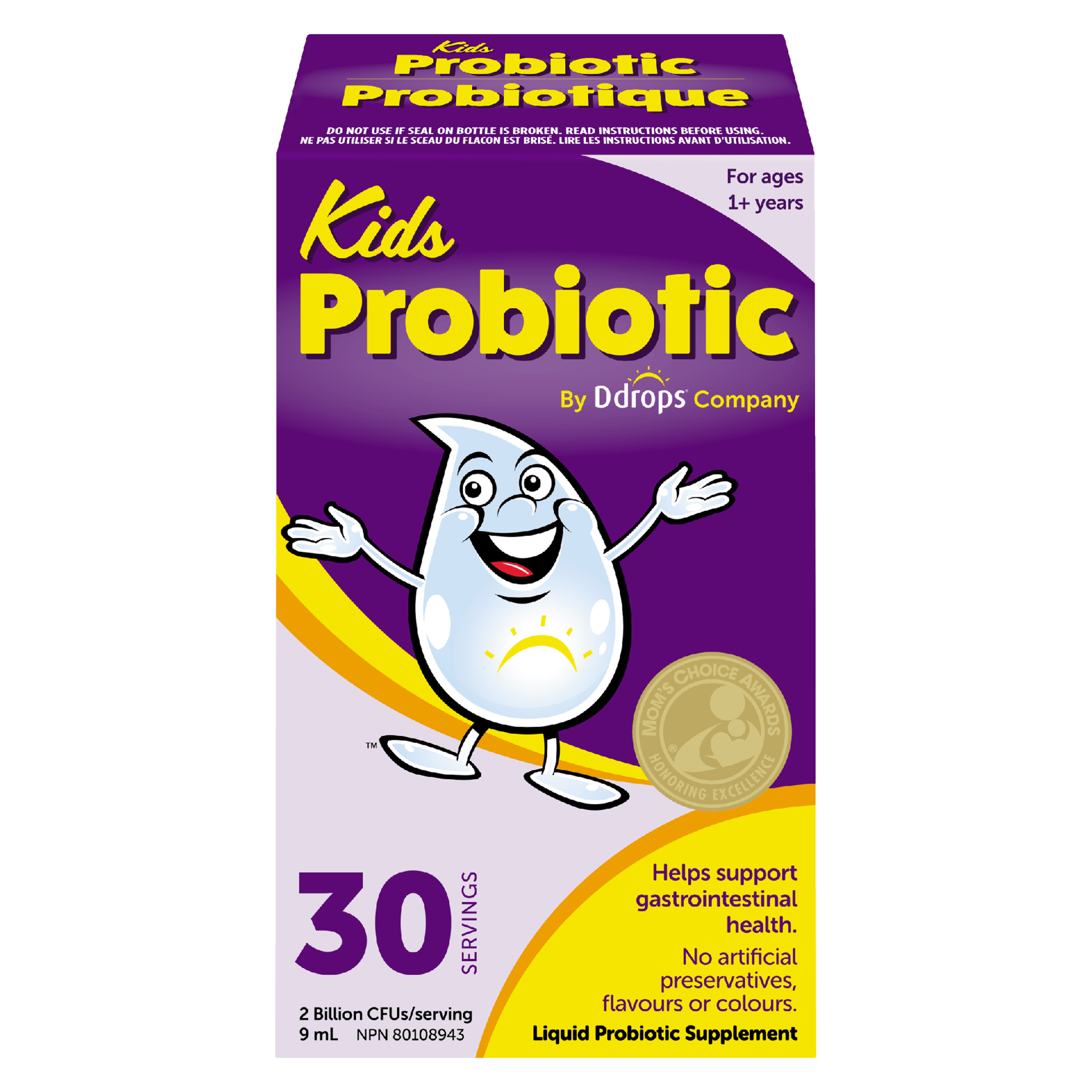 Ddrops Kids Probiotic Liquid Probiotic Supplement for Ages 1+ Years 9 ml