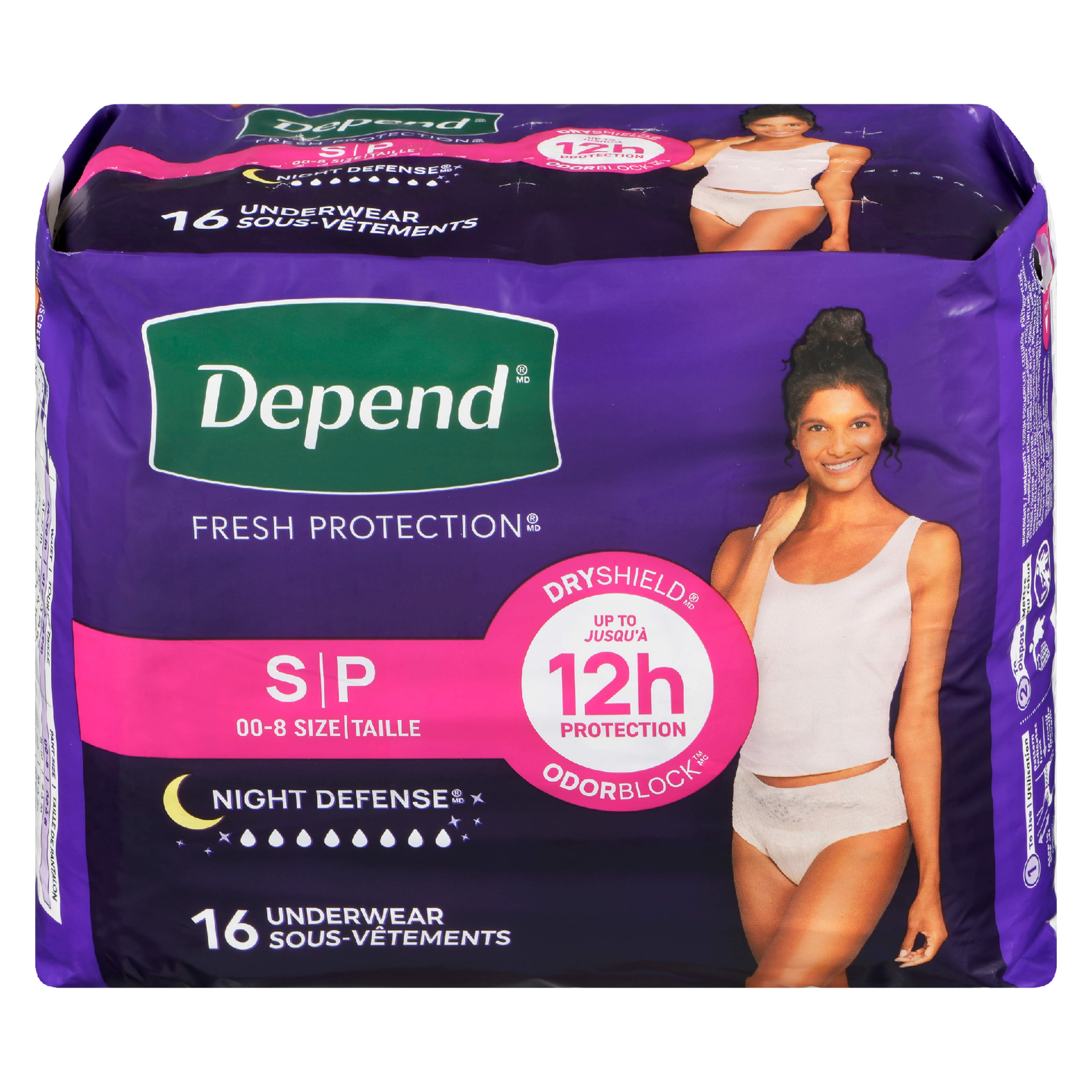 Depend Fresh Protection Night Defense S 16 Underwear