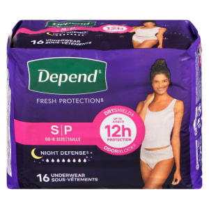 Depend Fresh Protection Night Defense S 16 Underwear