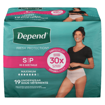 Depend Fresh Protection S 00-8 Size Maximum 19 Underwear