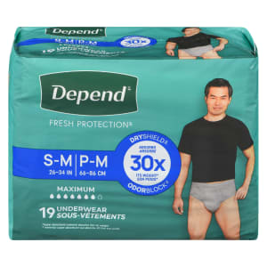 Depend Fresh Protection S-M Maximum 19 Underwear
