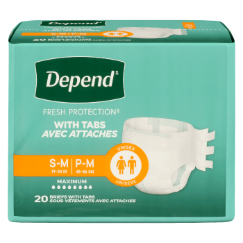 Depend Fresh Protection S-M Unisex Maximum 20 Briefs with Tabs