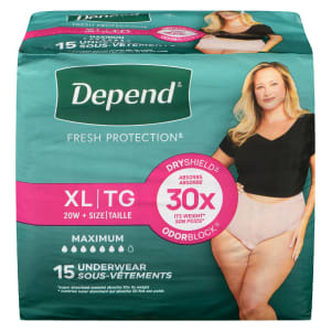 Depend Fresh Protection XL 20W + Size Maximum 15 Underwear
