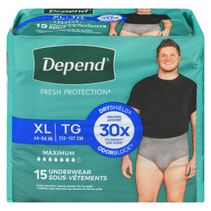 Depend Fresh Protection XL Maximum 44-54 in 15 Underwear