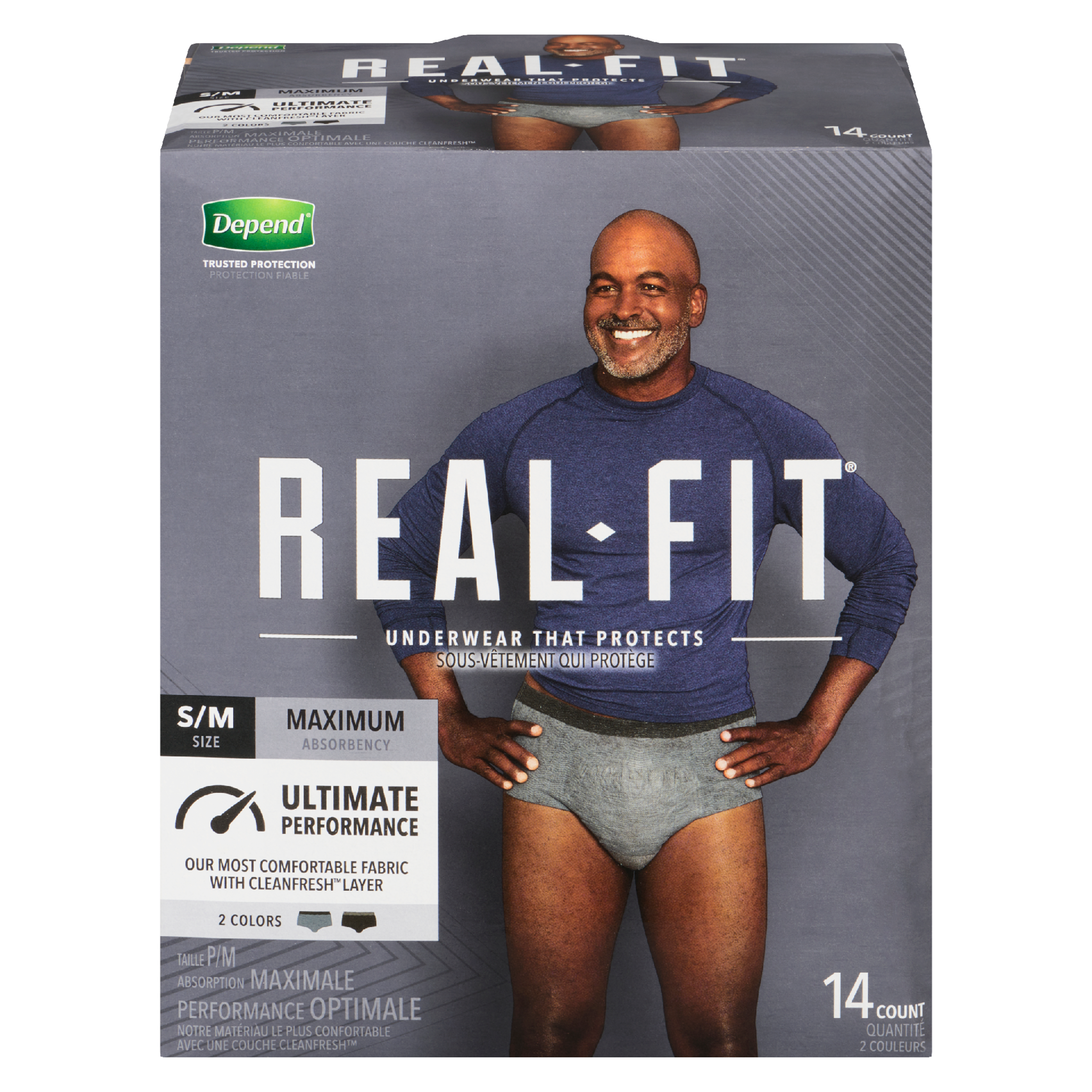 Depend Real Fit Underwear that Protects S/M Size Maximum Absorbency 14 Count