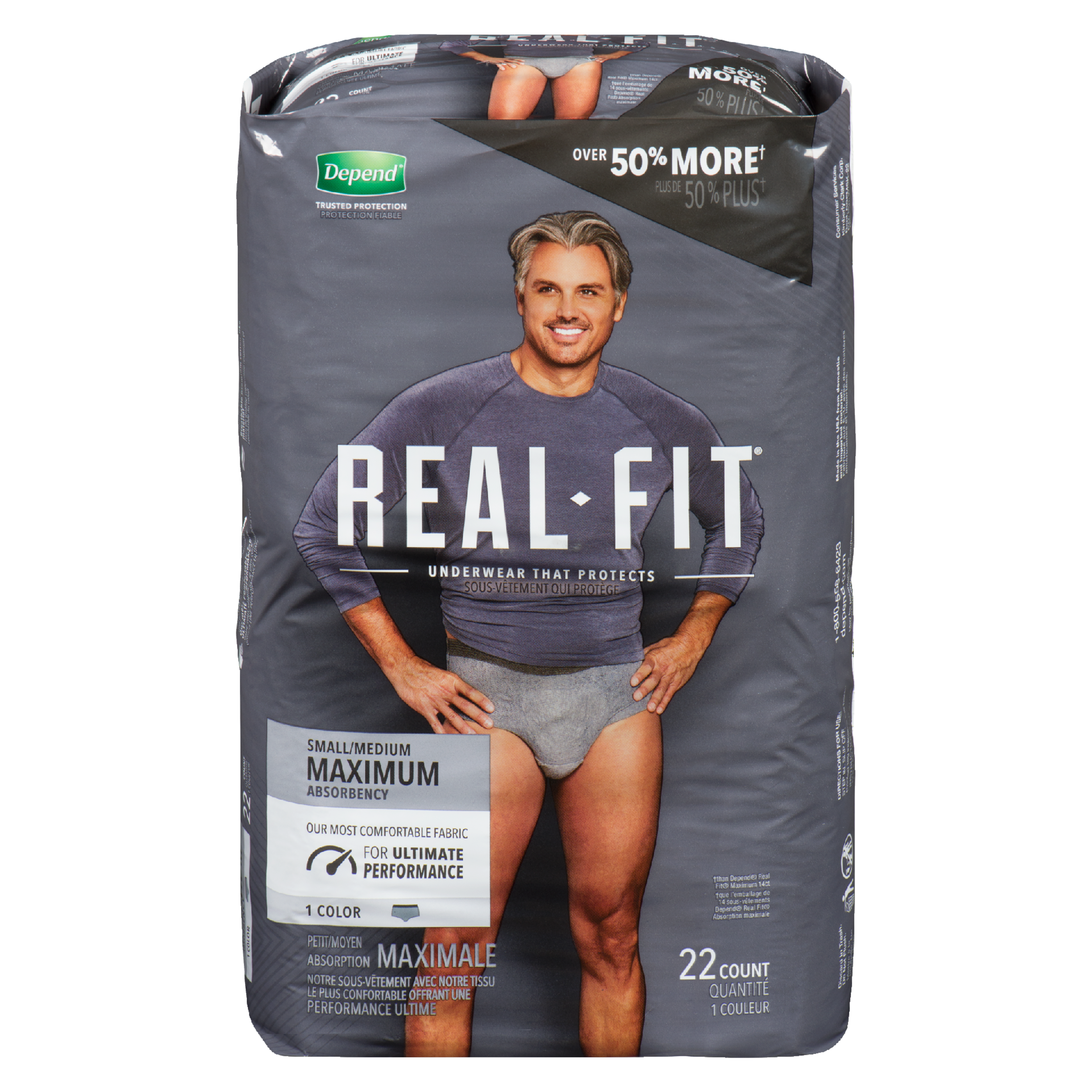 Depend Real Fit Underwear that Protects Small/Medium Maximum Absorbency 22 Count