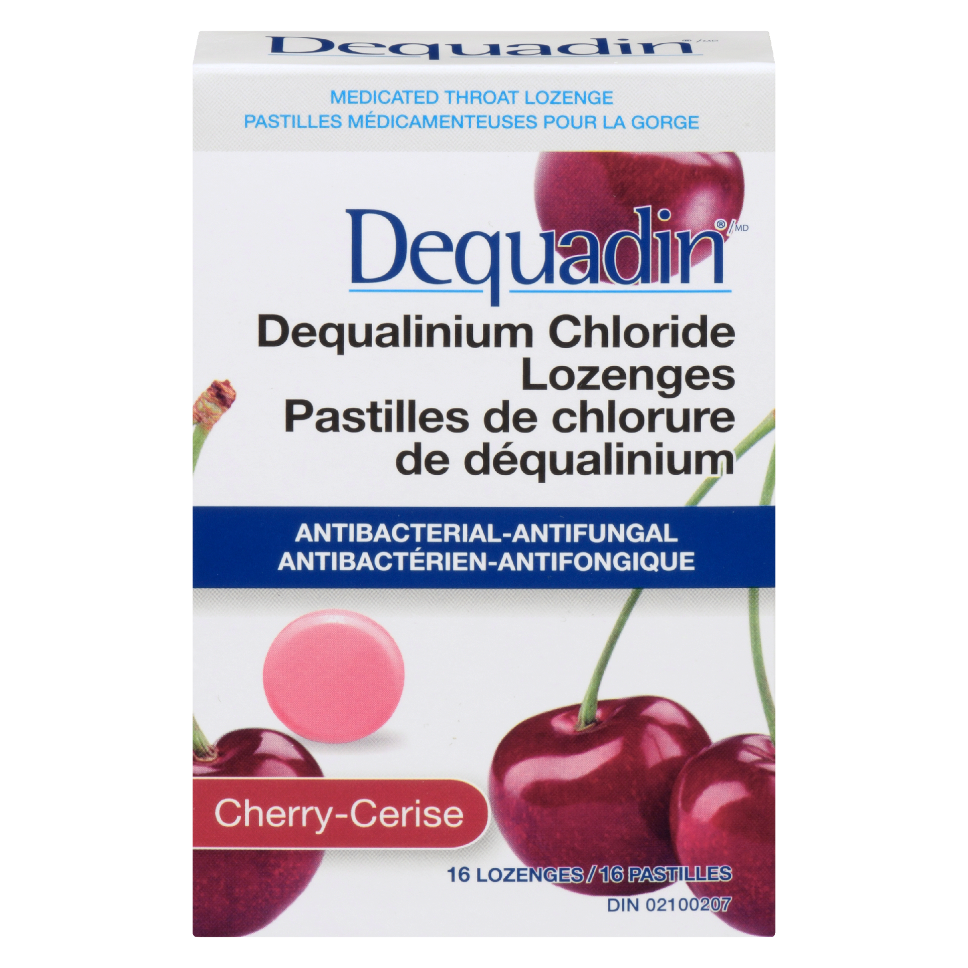 Dequadin Medicated Throat Lozenge Cherry 16 Lozenges