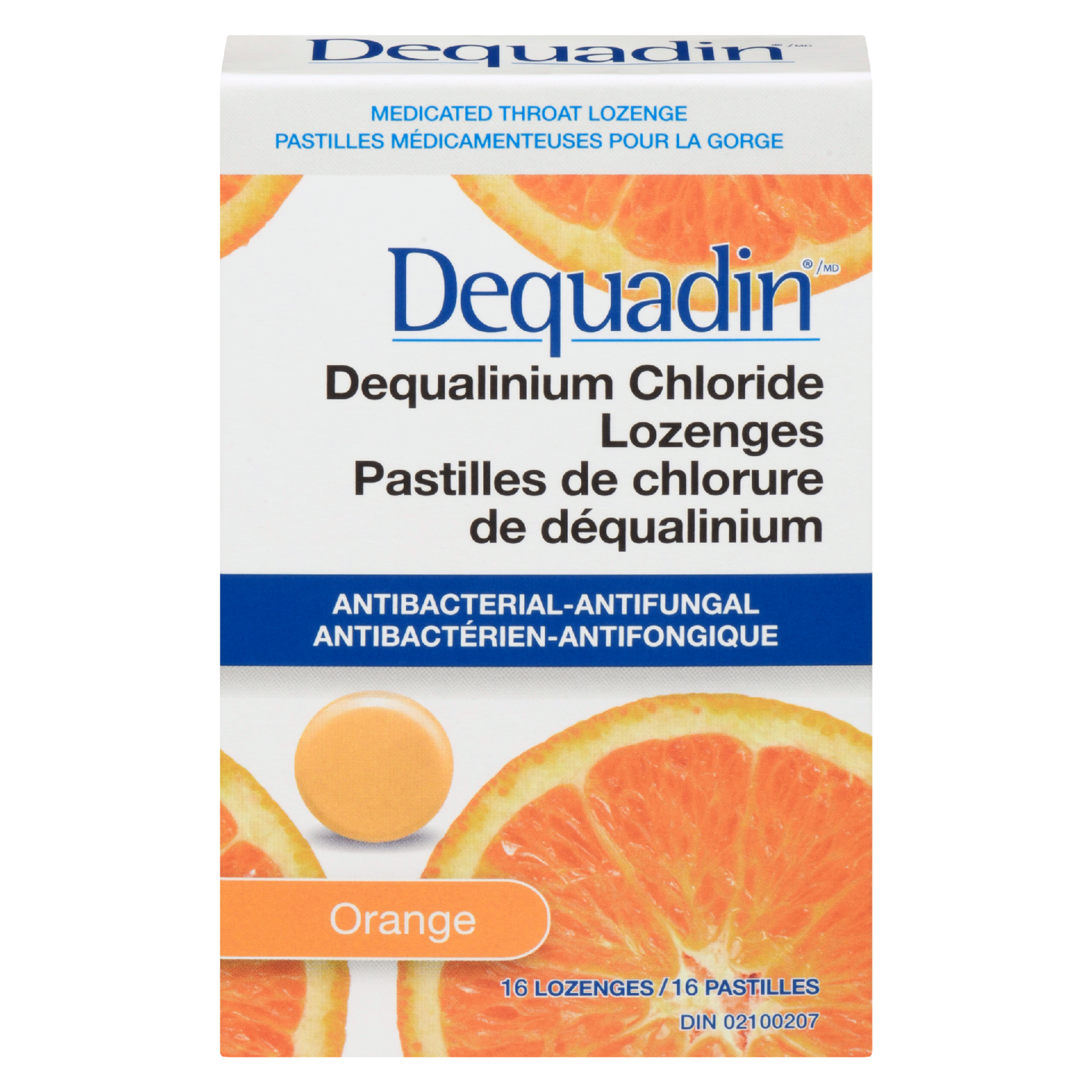 Dequadin Medicated Throat Lozenge Orange 16 Lozenges