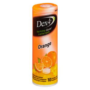 Dex4 Fast Acting Glucose Orange 10 Chewable Tablets