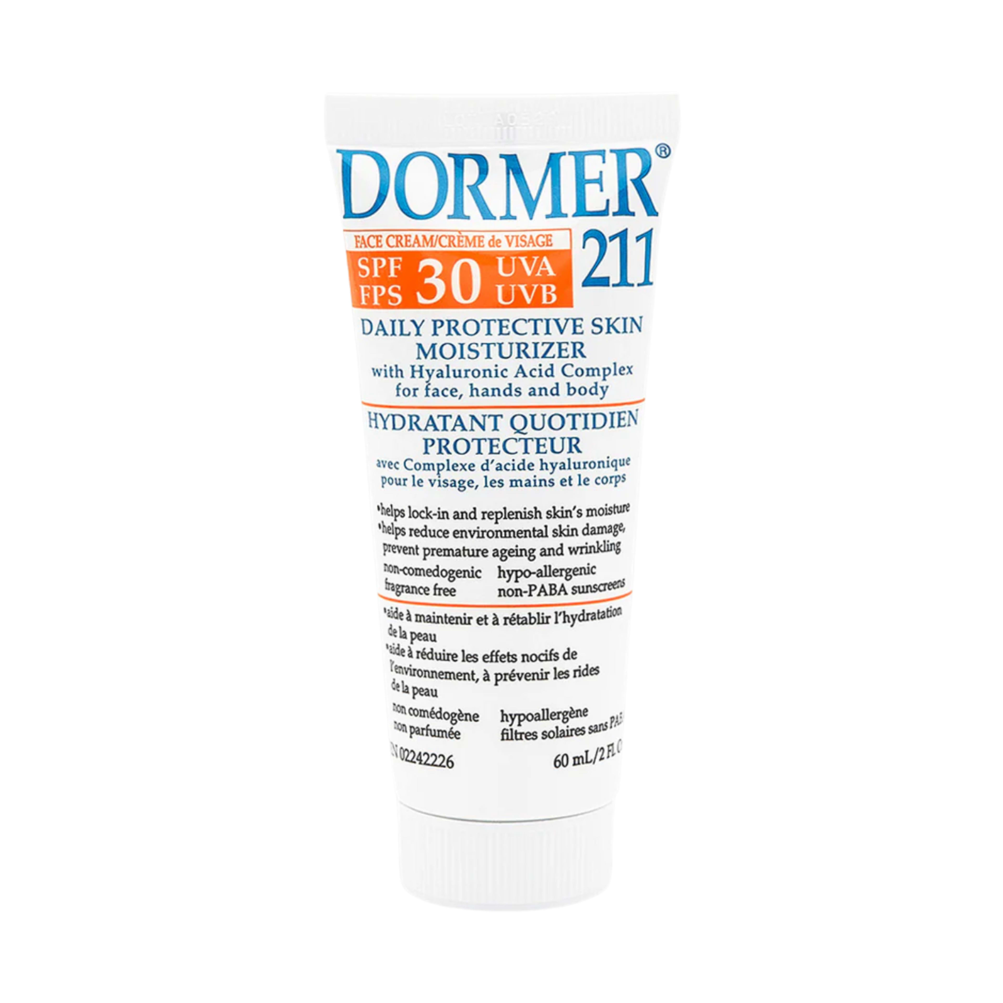 Dormer 211 Daily Protective Skin Moisturizer SPF 30 UVA UVB 60 ml