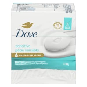 Dove Beauty Bar Fragrance Free, Hypoallergenic Sensitive 3 Bars x 106 g