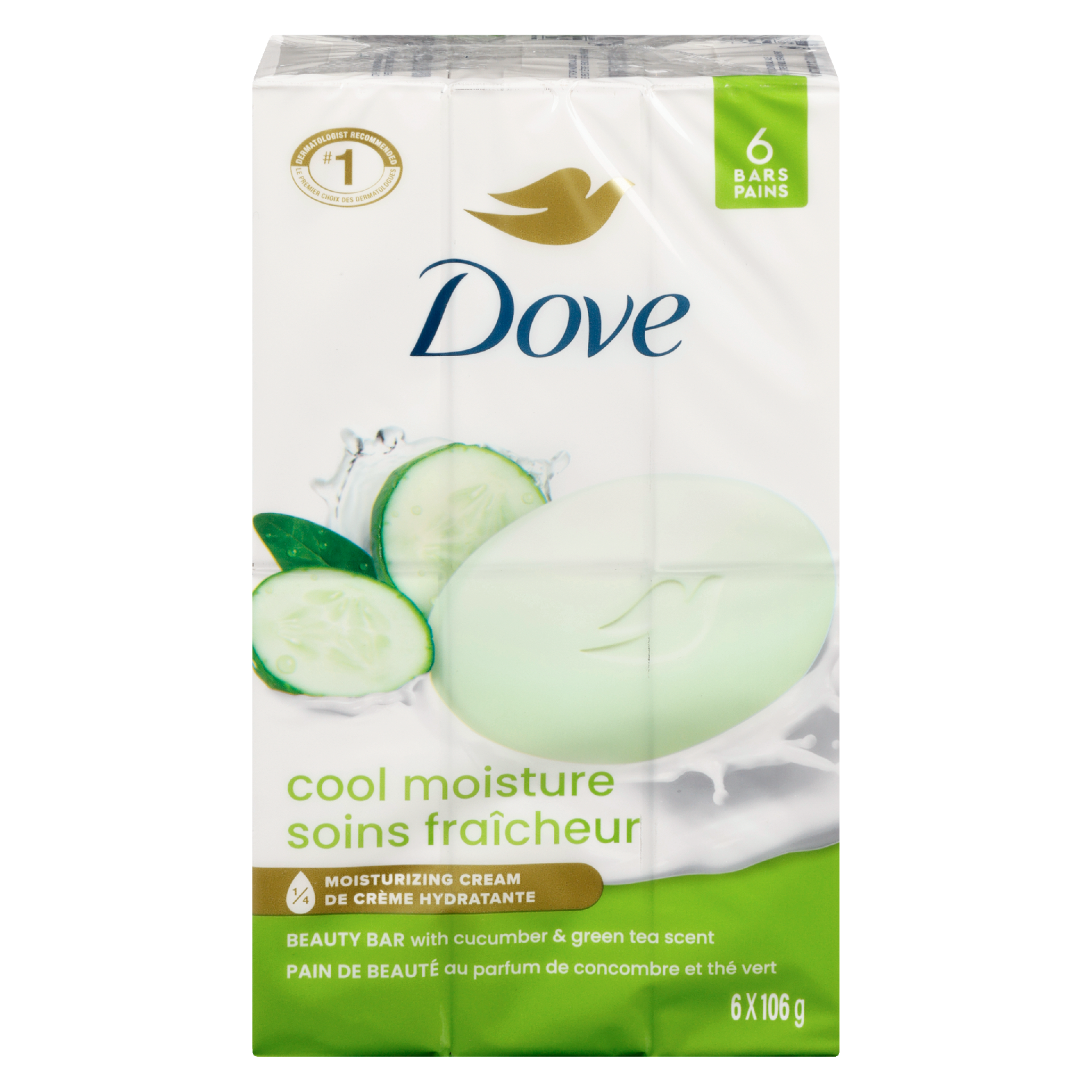 Dove Beauty Bar with Cucumber & Green Tea Scent Cool Moisture 6 Bars x 106 g