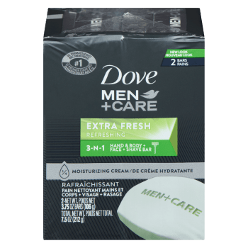 Dove Men+Care Hand & Body + Face + Shave Bar Extra Fresh 2 Bars x 106 g (212 g)