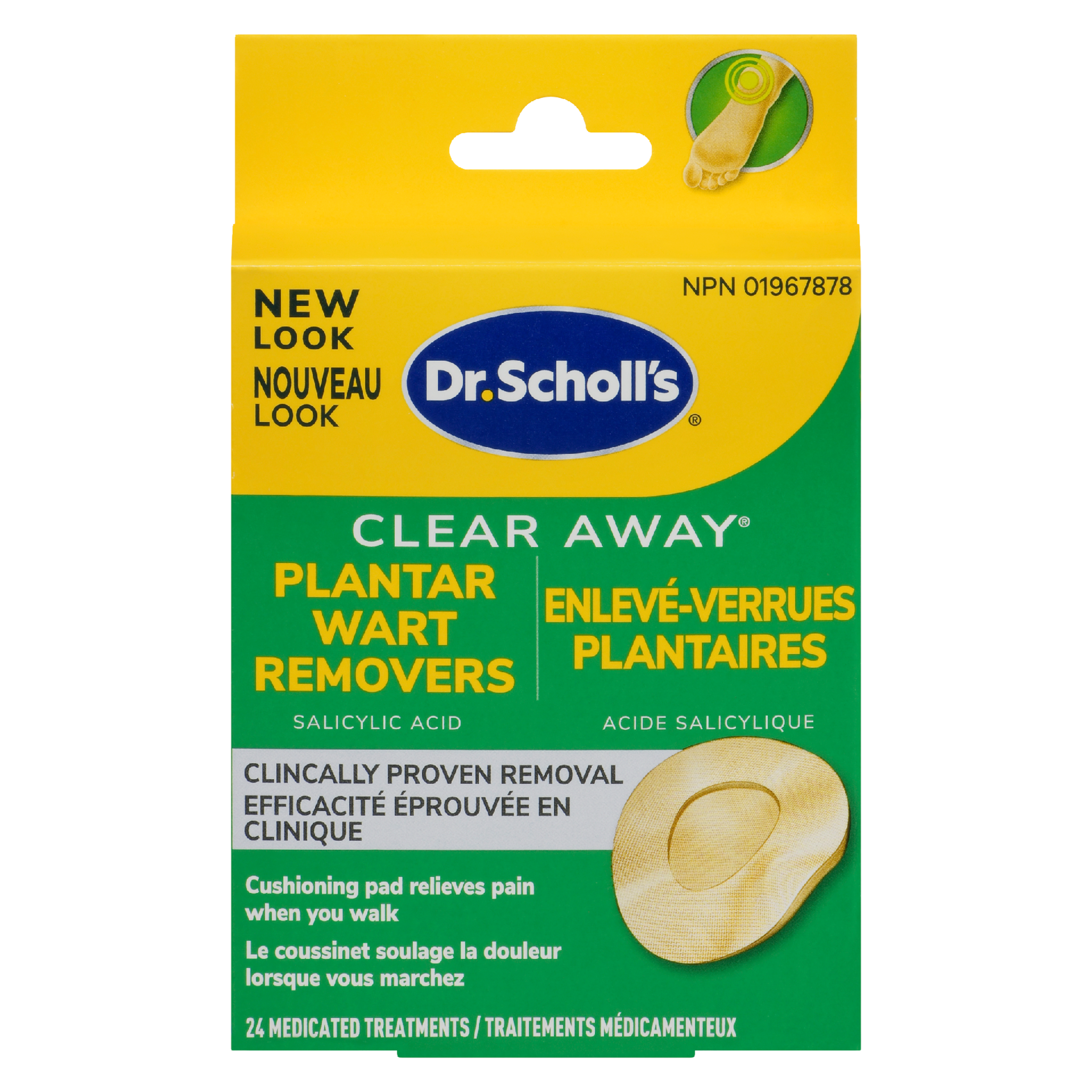 Dr. Scholl's Clear Away Plantar Wart Removers 24 Medicated Treatments