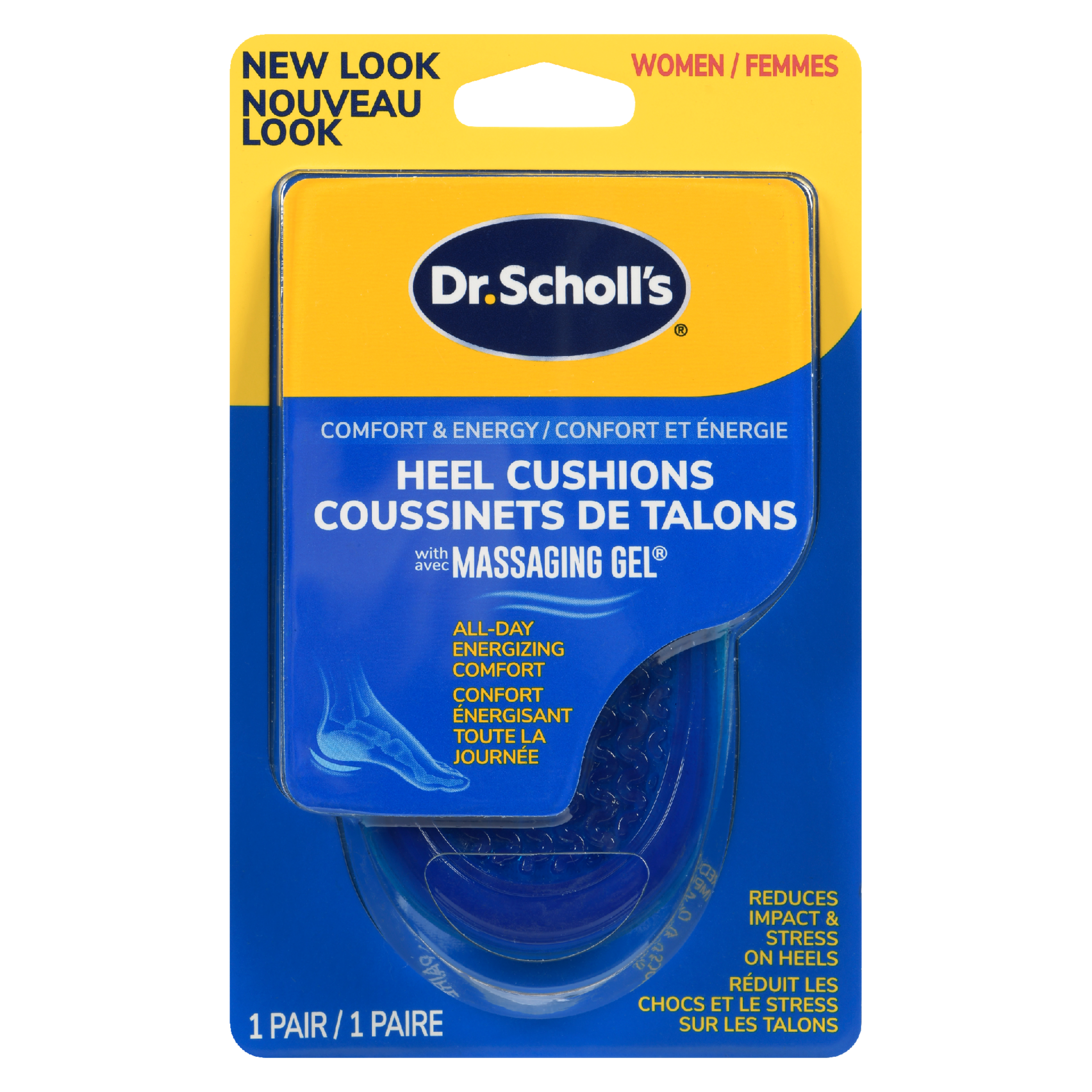 Dr. Scholl's Comfort & Energy Heel Cushions with Massaging Gel Women 1 Pair