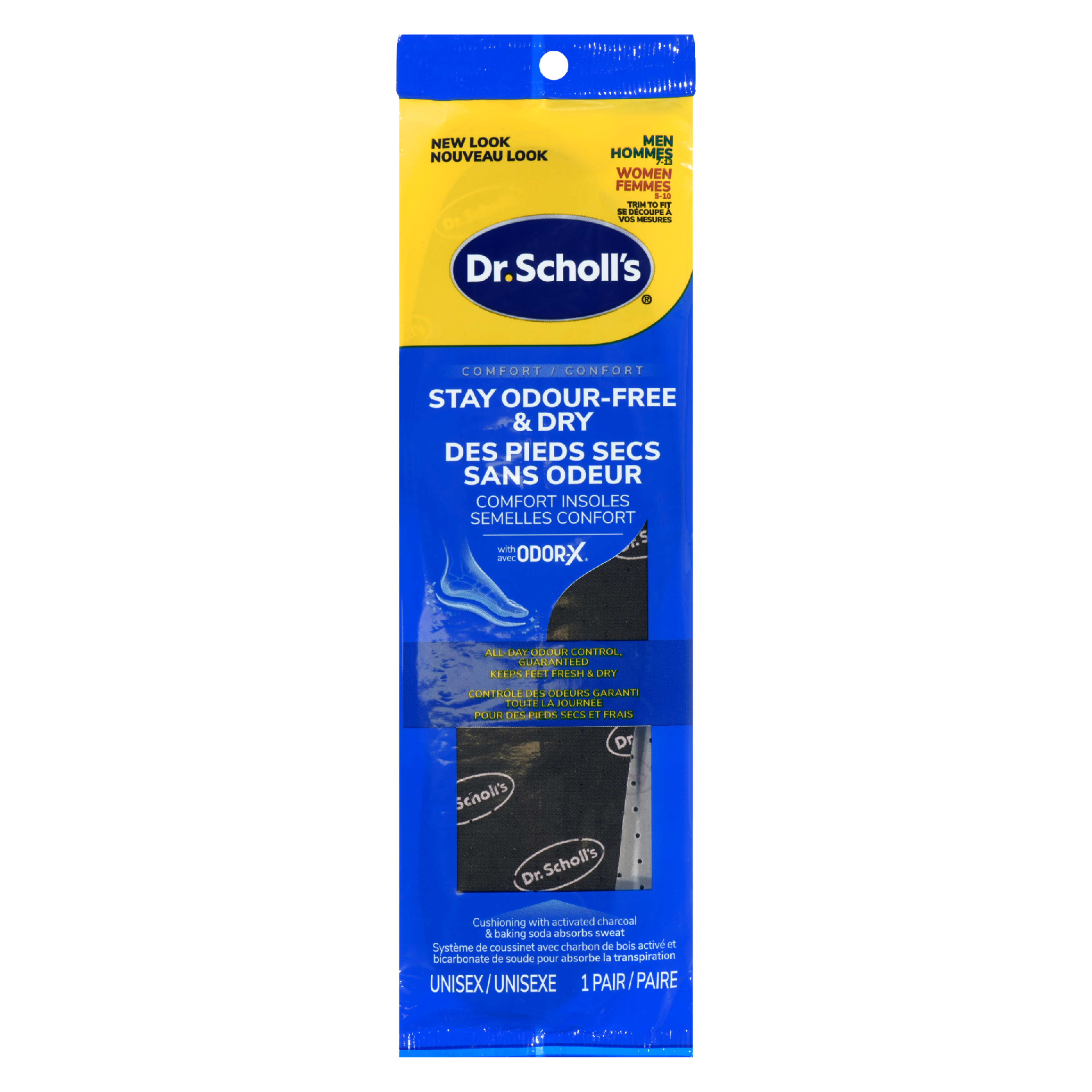 Dr. Scholl's Comfort Insoles with Odor-X Stay Odour-Free & Dry Unisex 1 Pair