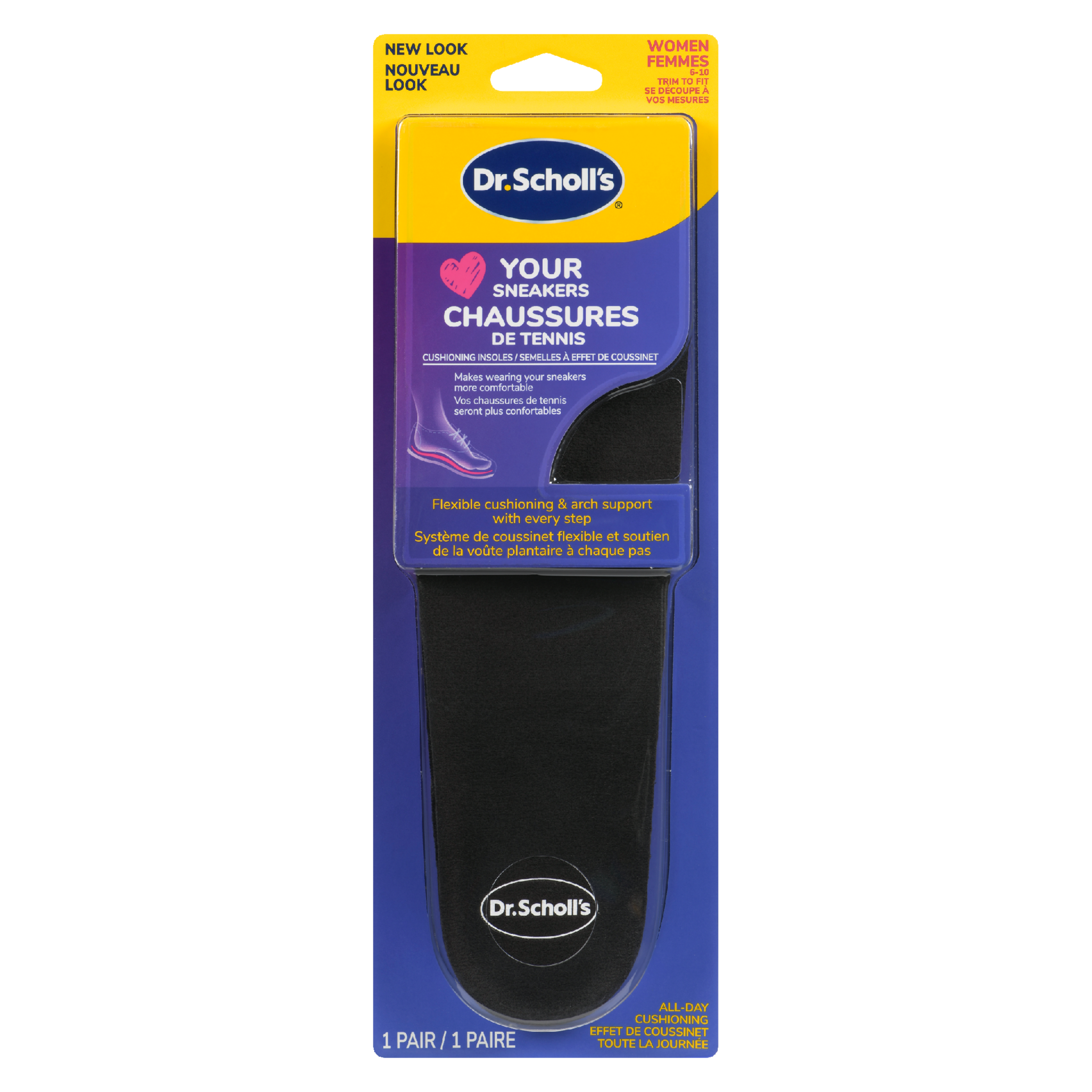 Dr. Scholl's Cushioning Insoles Your Sneakers Women 6-10 1 Pair
