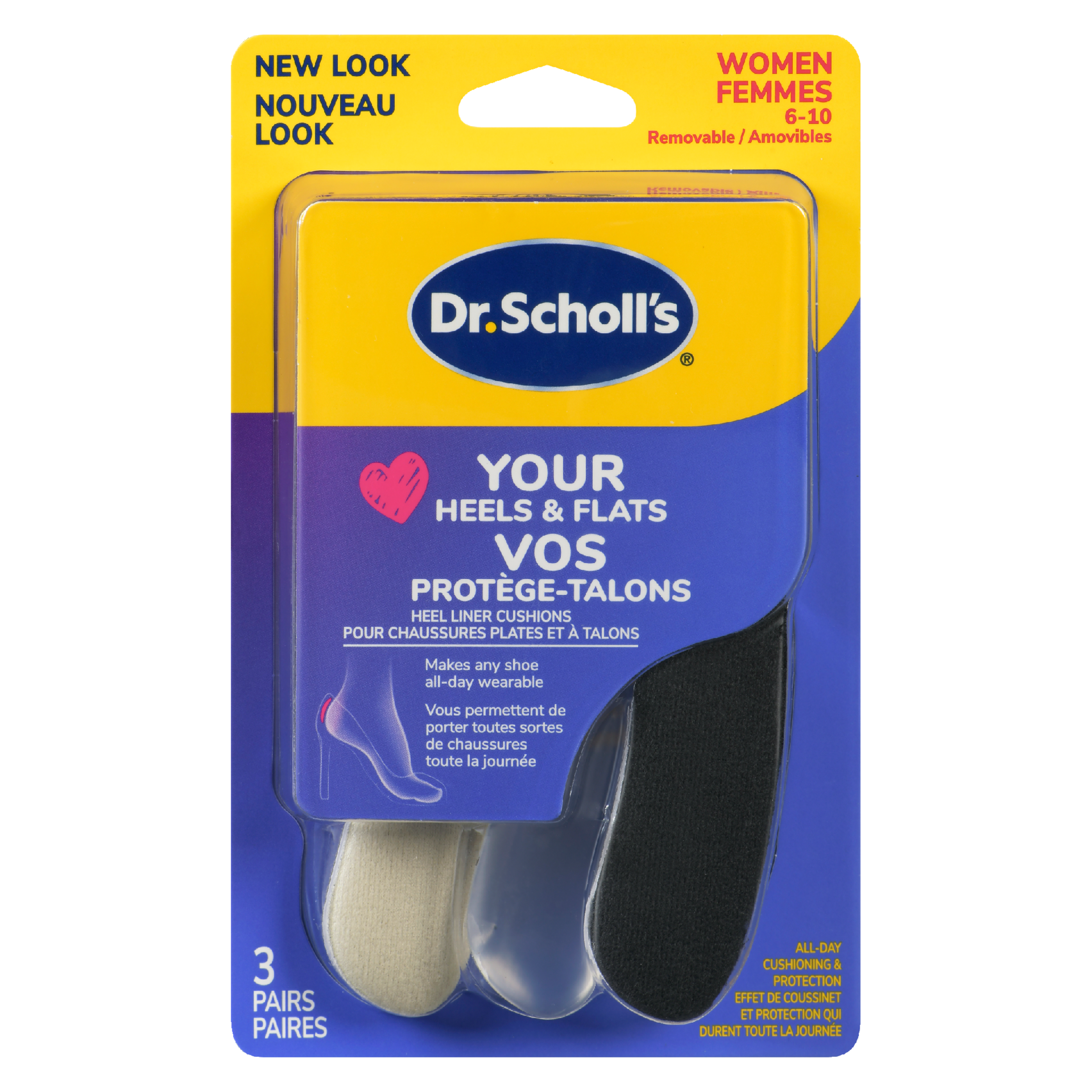 Dr. Scholl's Heel Liner Cushions Your Heels & Flats Women 6-10 3 Pairs